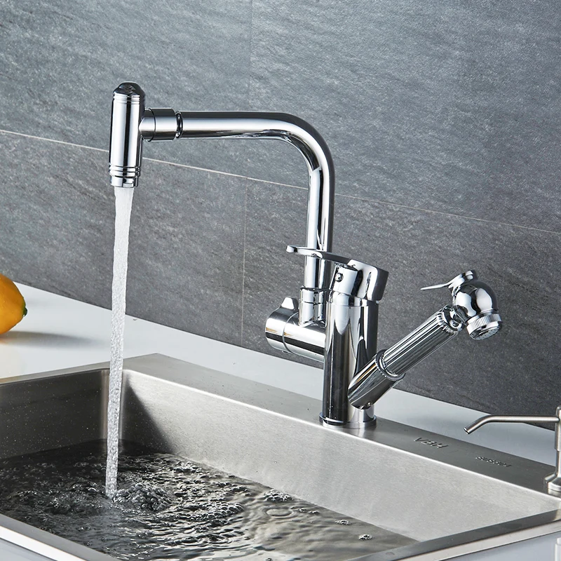 Fapully kitchen mixer pull out faucet brass doudle handle kitchen faucets two spout kitchen sink faucet 511-33C Fapully kitchen mixer pull out faucet brass doudle handle kitchen faucets two spout kitchen sink faucet 511-33C