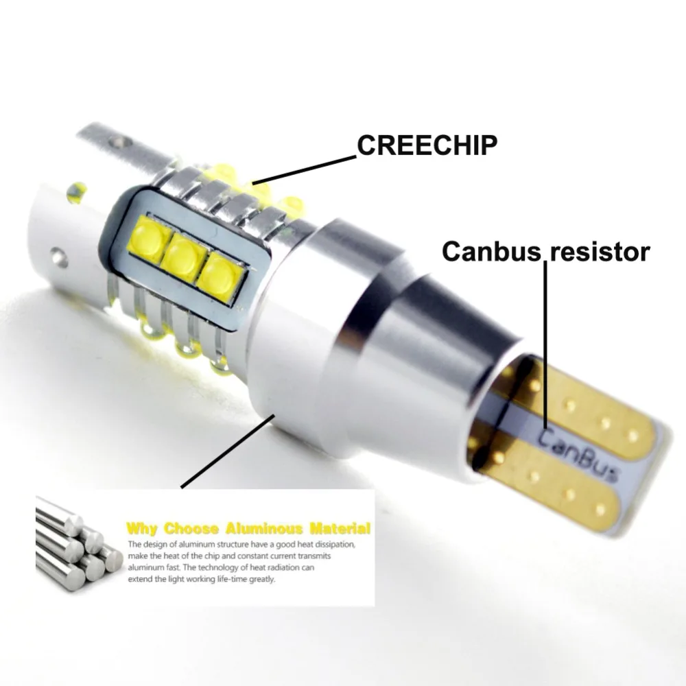 1PCx AC12-24V Высокая мощность 80 Вт 1200лм супер яркий T15 W16W 921 915 светодиодный Canbus ОШИБОК Crees резервный задний стоп-сигнал