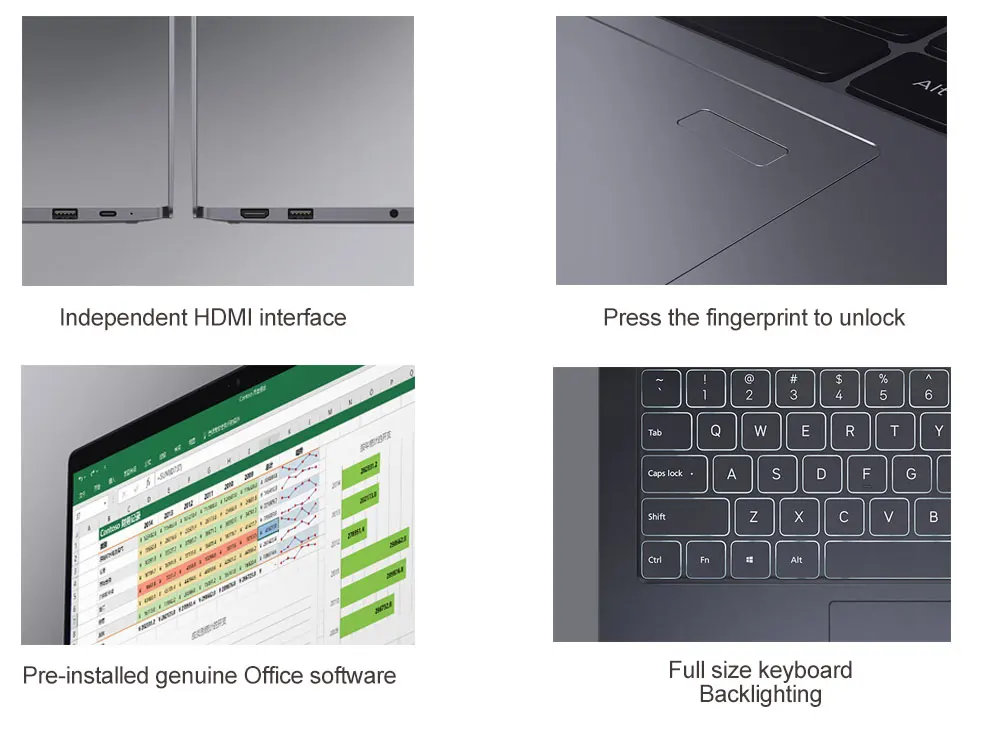 Original Xiaomi 13.3 Air laptop Intel Core i5 i7 Quad-core enhanced edition 8GB DDR5 13.3 inch Fingerprint Recognition notebook Windows10 SSD256G (12)