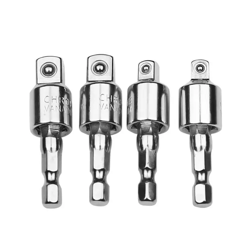 

Stainless Steel Wrench Socket Adapter Drill Bits Set Rotate 360 Degrees Square Head Hex Shank 1/4"and 3/8" Impact Driver Tools