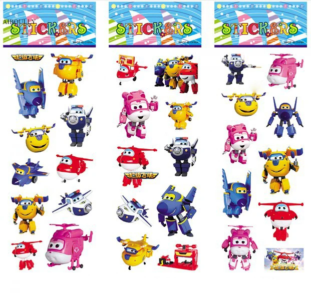 

10PCS/Set Korean Anime Super Wings Sticker toy Children Gift superwings Sticker toy Random delivery
