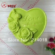 3D силиконовая форма для мыла Сердце Любовь Роза цветок Шоколад Форма для свечи формы из полимерной глины ремесла DIY для мыла № S1003