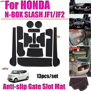 

13pcs/set for Honda N-BOX SLASH JF1/JF2 Car Accessorie Non-slip Gate Slot Pad Car Interior Rubber Coaster Covers Door Groove Pad