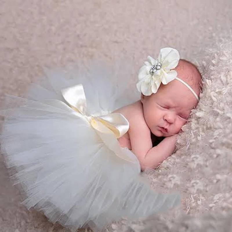 

New Baby Newborn Photography Props Baby Tutu Skirt Headband Set Photos Props Newborn Photography Accessories