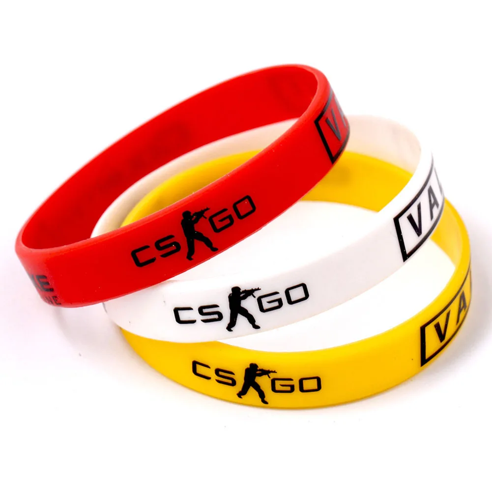 

CSGO Counter Strike Braclet Red Yellow White Cross Fire Braslet For Male Game Play CS GO Silicone Rubber Diabetes Bracelets
