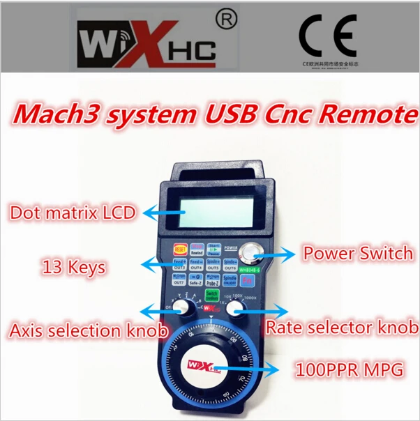 

2016 Version Wireless Manual Pulse Generator USB 4 axis remote control Mach3 CNC Milling Machine