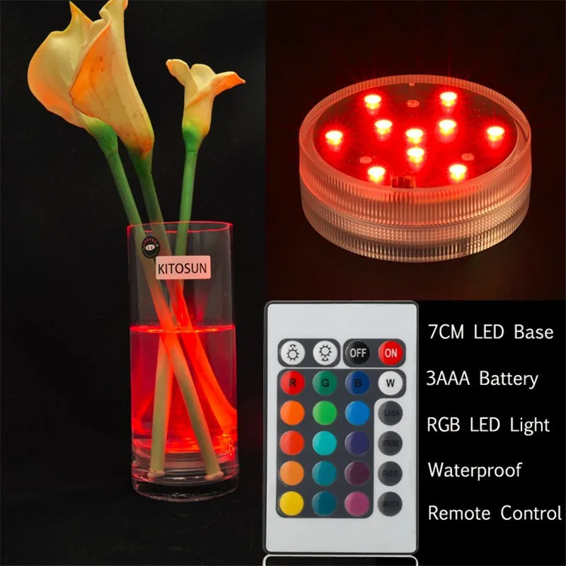 

Outdoor Decoration Lights Waterproof Round Submersible LED Vase Floralytes with Remote Controlled for Wedding Party Events