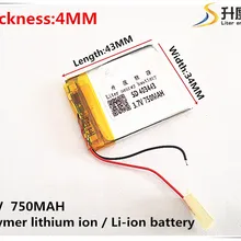 Планшетный ПК емкость батареи 403443 3,7 в 750 мАч Универсальный литий-ионный аккумулятор для планшетных ПК Mp3 MP4 MP5 gps Мобильный bluetooth