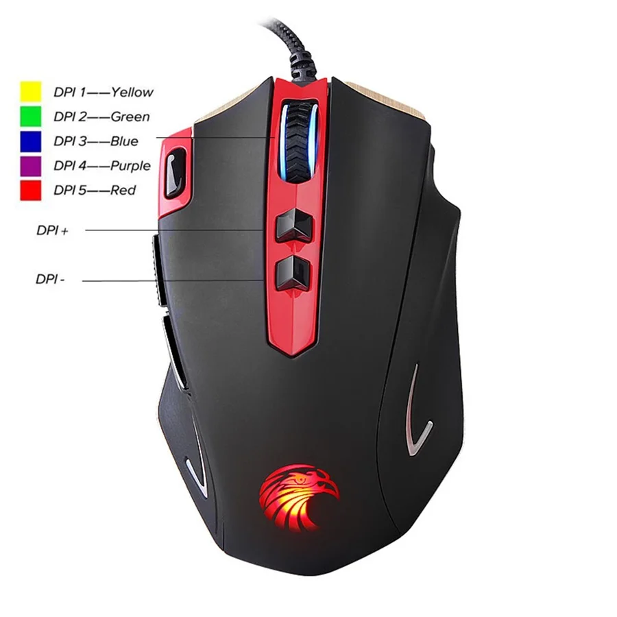  Z7300 Professional Wired Gaming Mouse 8 Buttons 4000 DPI Optical Game Mice With Colorful LED Backli