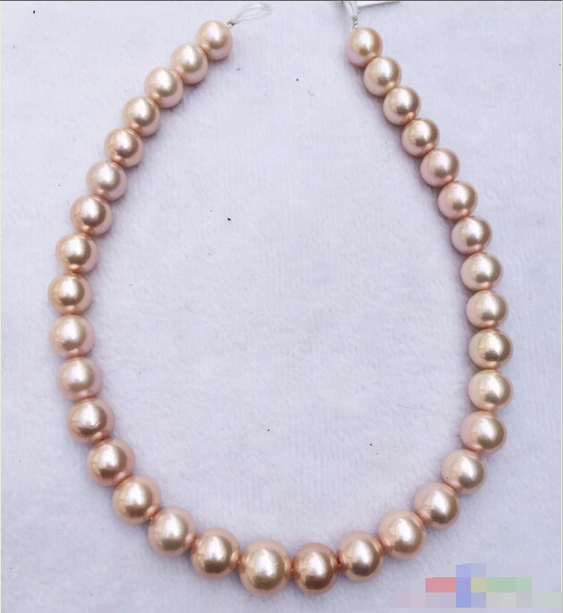 

shipping P4903 AAAAA++ Huge 17" 15mm round lavender Edison pearl necklace 14k gold