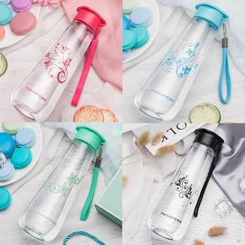 

520ML Creative Sports Water Bottle with Cover One hand direct drinking Bpa Free Cute Leak Proof Plastic Bottle