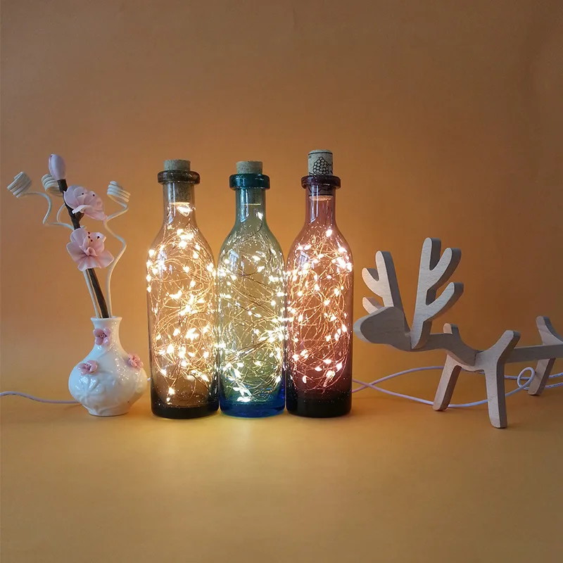 Скандинавские креативные деревянные олени лампы Светодиодные полосы огни синяя стеклянная бутылка ночные огни Арт Деко USB Освещение Рождественский подарок на день рождения