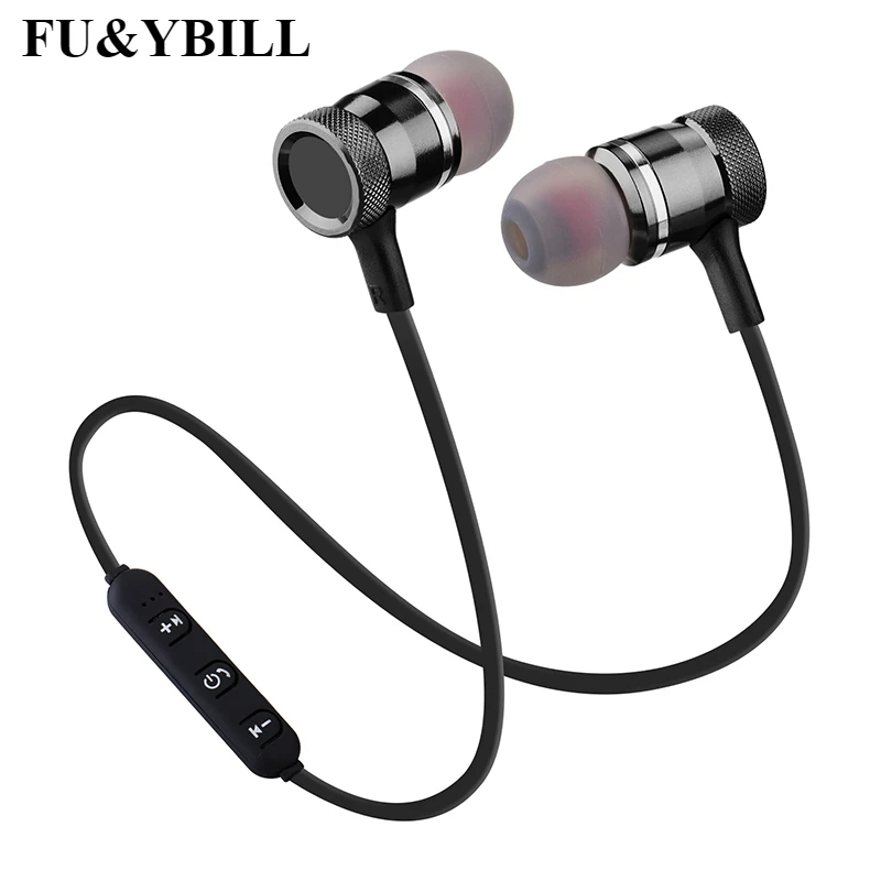 

Fu&y Bill Fashion Metal Sport Bluetooth Headphone SweatProof Earphone Magnetic Earpiece Stereo Wireless Headset for Mobile Phone