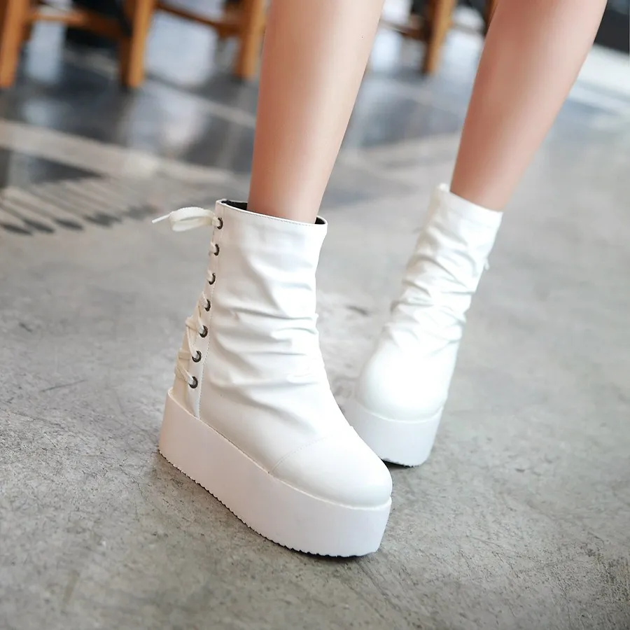 

2015 Winter Autumn New Patchwork Slip-On Ankle boots Women Cross Straps Round Toe Boots Fashion Ankle Shoes Big Size 34-43 R937