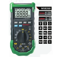 Mastech MS8268 ручной Диапазон Цифровой мультиметр для AC/DC напряжение тока тест с Ом Измерение частоты емкости