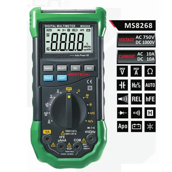 

Mastech MS8268 Manual Range Digital Multimeter for AC/DC Voltage Current Test with Ohm Capacitance Frequency Measurement