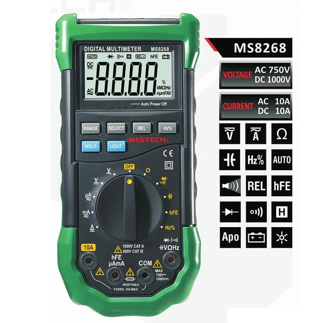 Mastech MS8268 Manual Range Digital Multimeter for AC/DC Voltage