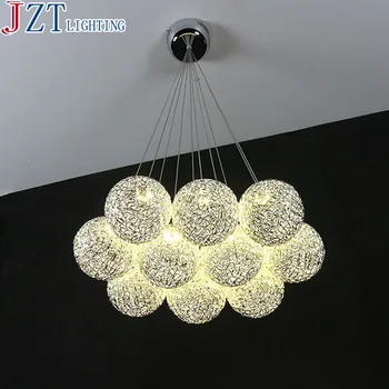 

M Best Price 10 Head Modern Concise Aluminum Led Pendant Light 12cm Aluminum Wire Ball Lamp Shade G4 LED Warm/Cool White Light