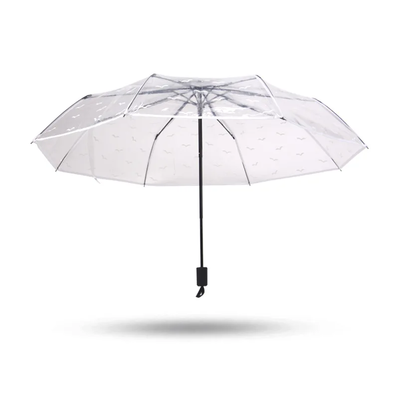 Small Rain transparent Umbrellas Women Parasol Ladies Clear Umbrella For kids Folding Windproof
