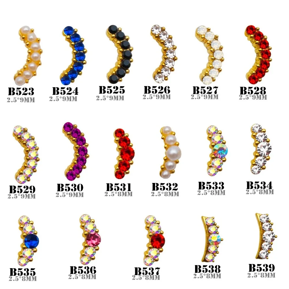 

2018 NEW 20pcs Shiny 3d Alloy Glitter Crystal AB Rhinestone Gems Accessories Charm DIY Nail Art Decorations