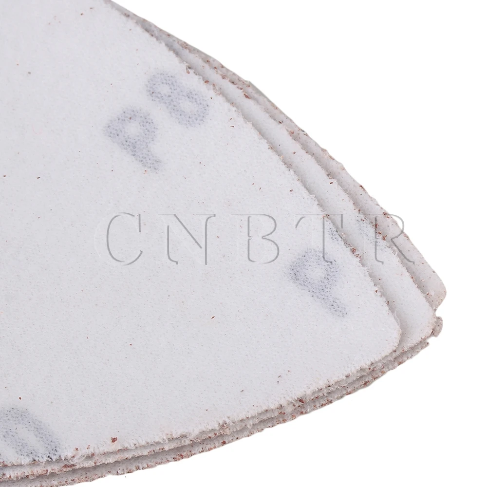 CNBTR 80mm Dia Triangular Sandpaper Sheet with 60/80/120/180/240Grit Pack of 100 CNBTR 80mm Dia Triangular Sandpaper Sheet with 60/80/120/180/240Grit Pack of 100