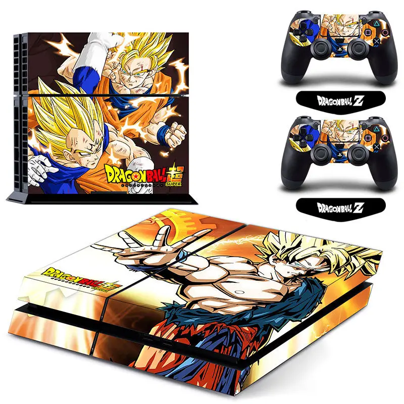 ARRKEO Dragon Ball Супер Сон Гоку виниловая Обложка Наклейка PS4 кожа для sony playstation 4 консоль и 2 контроллера Защитная Наклейка - Цвет: Черный