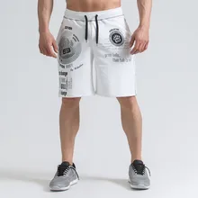 Мужские хлопковые шорты до середины икры тренажерные залы фитнес бодибилдинг Повседневная тренировка для бегунов Брендовые спортивные короткие штаны спортивные штаны Спортивная одежда