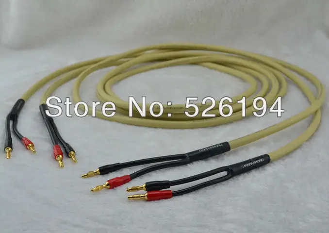 

Free shipping pair Transparent audio laboratory hifi speaker cable audio loudspeaker cable with banana plug
