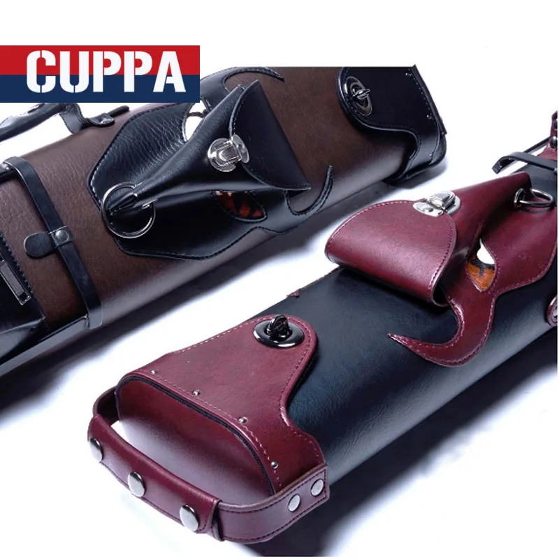 Cupa 2 버트 4 샤프트 풀 큐 케이스, 6 홀 불 헤드 스타일, 레드 브라운 색상, 두 가지 옵션, 당구 액세서리, 중국 2017, 신제품