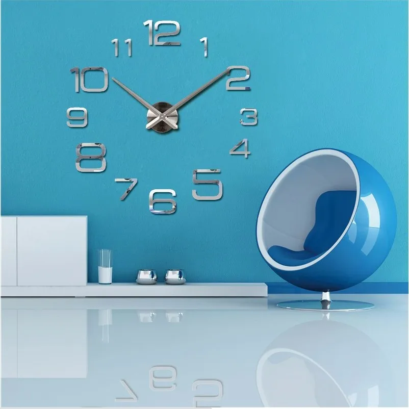 Новая горячая распродажа! DIY большие настенные часы современный дизайн декоративное зеркало цифровой relogio де parede 3d настенные часы наклейки часы