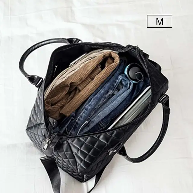 Diamond Lattice Gym Shoe Bags Sport Bag for Women Fitness Over the Shoulder Travel Luggage Bag Handbags Male Nylon Black XA745WD 4
