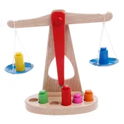 Монтессори Развивающие детские раннего развития весы забавная игра деревянный баланс игрушка