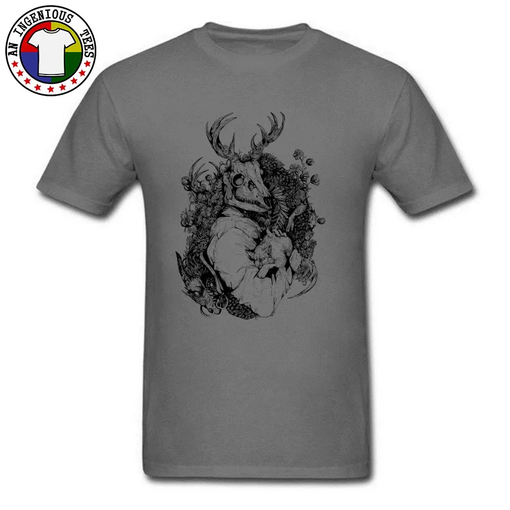 Stag Dragon T-Shirt for Men Geek Fall Tops & Tees Short Sleeve Retro Casual Tee Shirts O Neck Pure Cotton Free Shipping Stag Dragon carbon