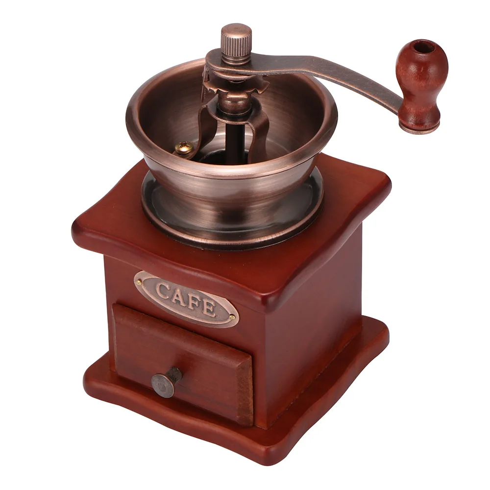 

Classical Wooden Manual Coffee Grinder Creative Retro Coffee Bean Mill Maker Hand Conical Burr Grinders