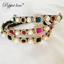 16 стилей ободок для волос в стиле барокко роскошный хрустальный головной убор брендовый головной убор модные жемчужные украшения для волос для женщин