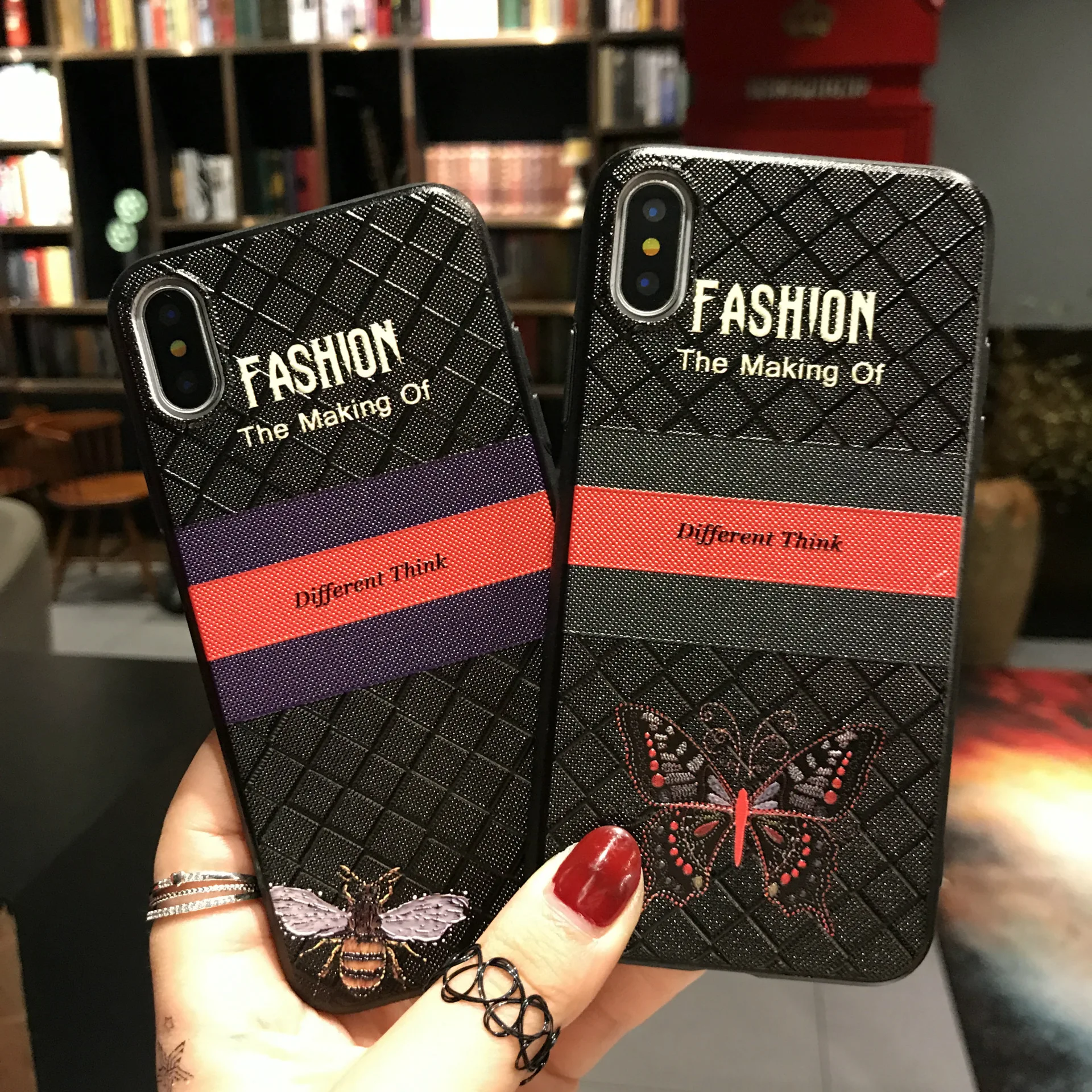 New 3D touch Butterfly bee case for iPhone X Luxury Fashion relief back cover Apple 7 8 6s 6 plus Shockproof protection | Мобильные
