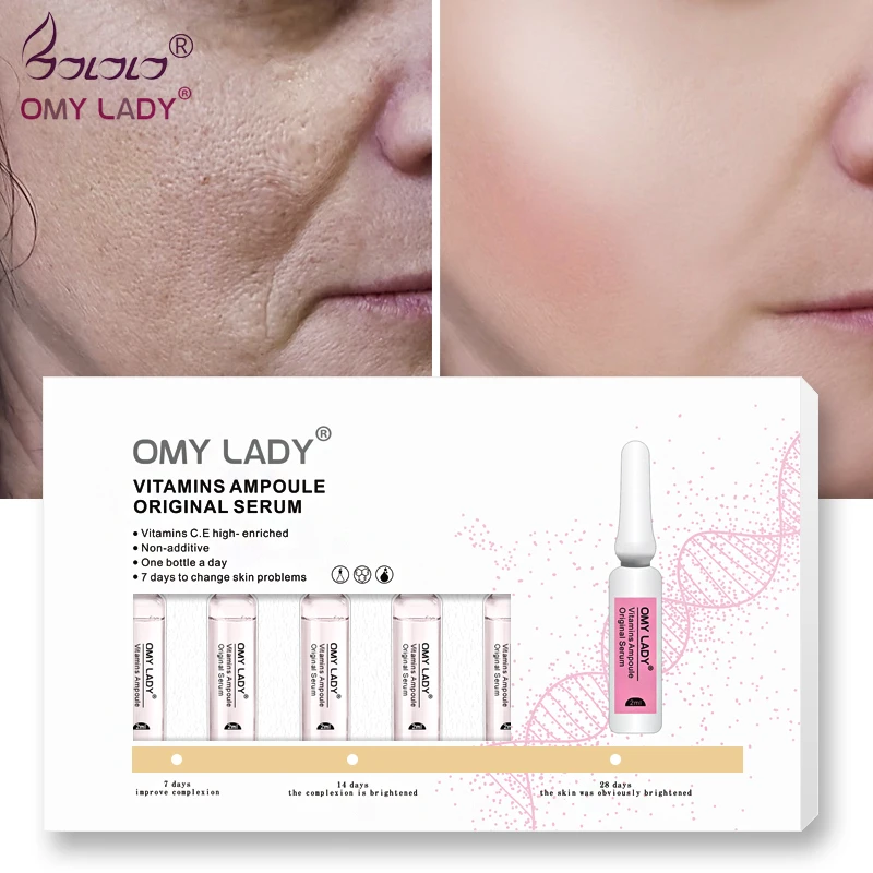 

OMYLADY Vitamins Ampoule Original Serum 7 PCS Vitamins C Essence Repair Skin Anti Wrinkle Moisturize Brighten Skin 7 Days