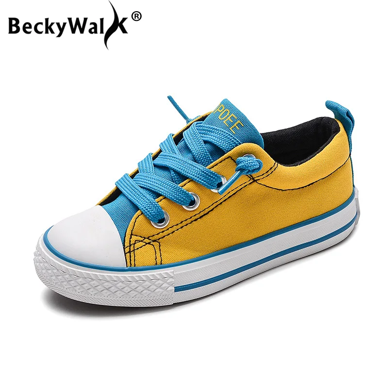 BeckyWalk Fashion Patchwork Children Shoes Boys Canvas Shoes Girls