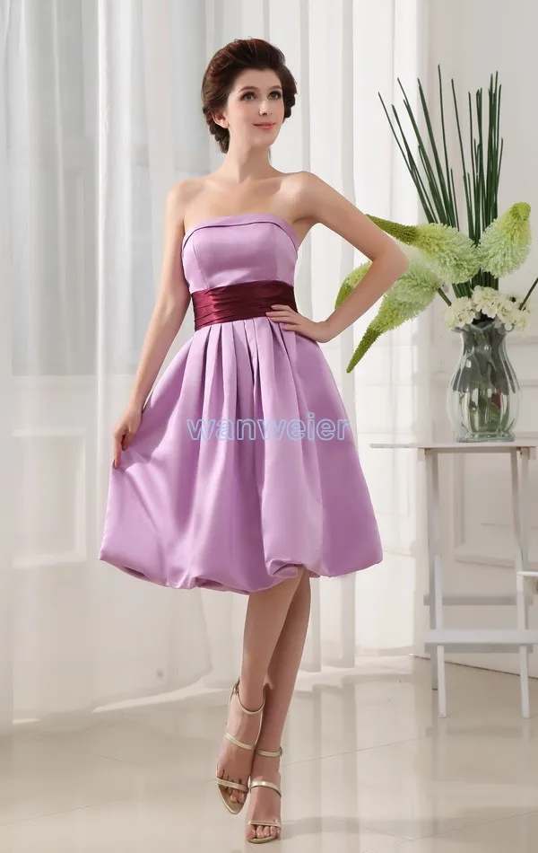 

free shipping 2014 new design brides maid dresses short high quality sexy purple real dress real picture Bridesmaid Dresses