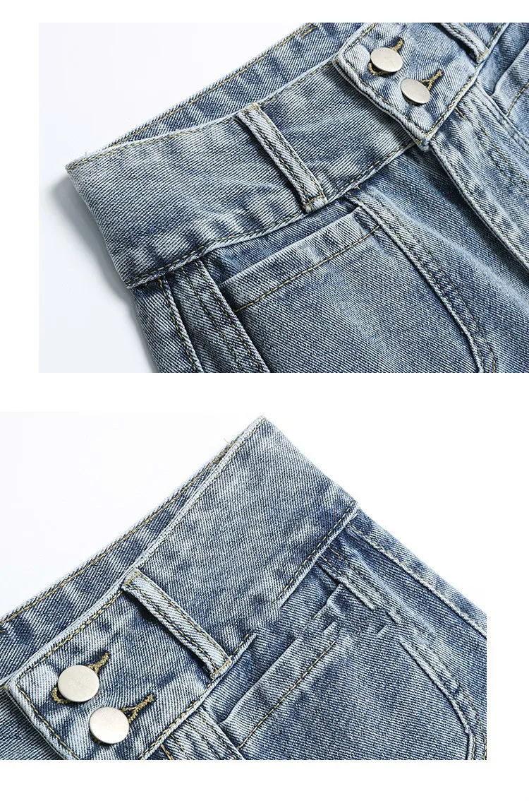 Корейские синие джинсы с высокой талией женские весенне-Осенние Джинсы бойфренда джинсовый женский Повседневный свободные брюки джинсовые широкие брюки