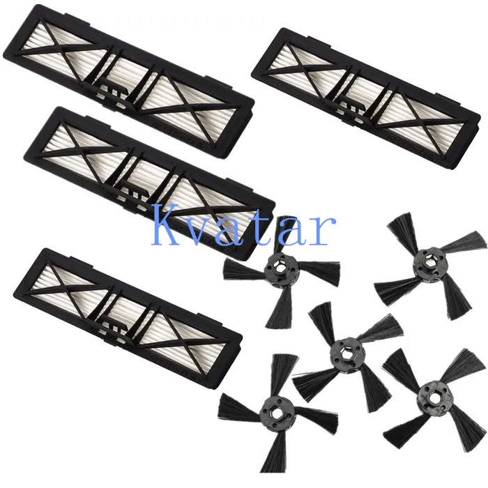 

5 Side Brush + 4 Ultra preformance HEPA Filter kit for Neato Botvac connected 945-0215 D80 D85 D75 D70 Replacement parts