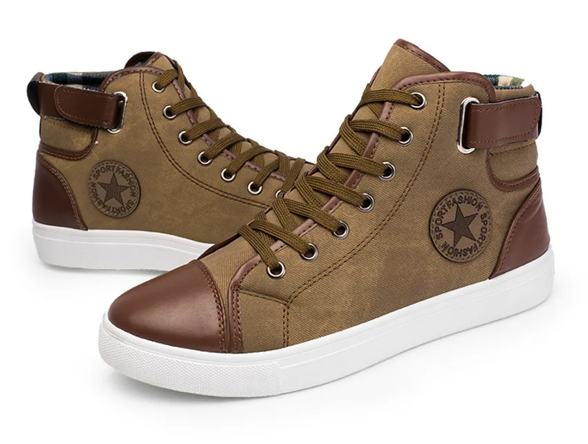 

High Top Mens Sneakers Canvas Shoes Mens Footwear Plus Size 45 46 47