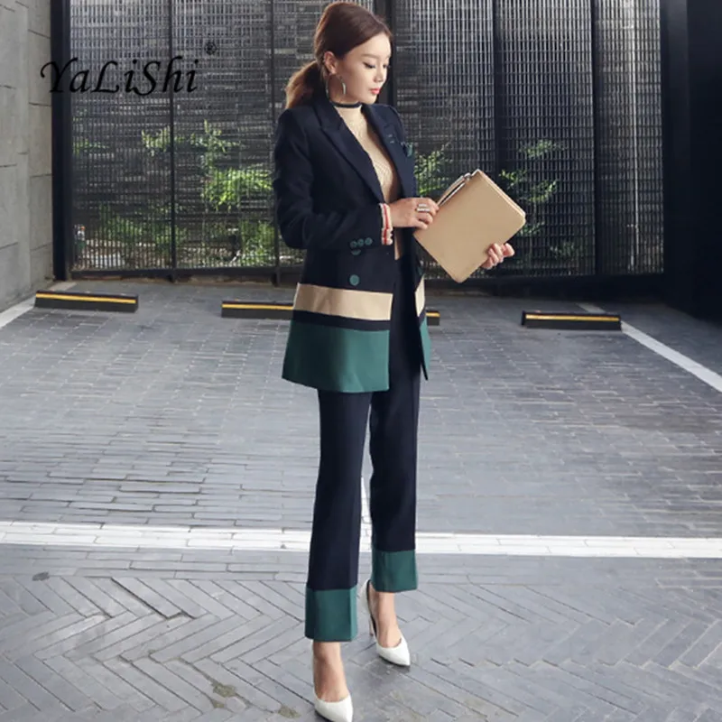 2022 Autumn Womens 2 Piece Pant Suits Women Casual Office Business Suits Formal Work Wear Sets Elegant Pant Suits Vestidos Mujer осень зима мини платье casual solid o шея длинный рукав основная женская мода теплые короткие платья vestidos mujer