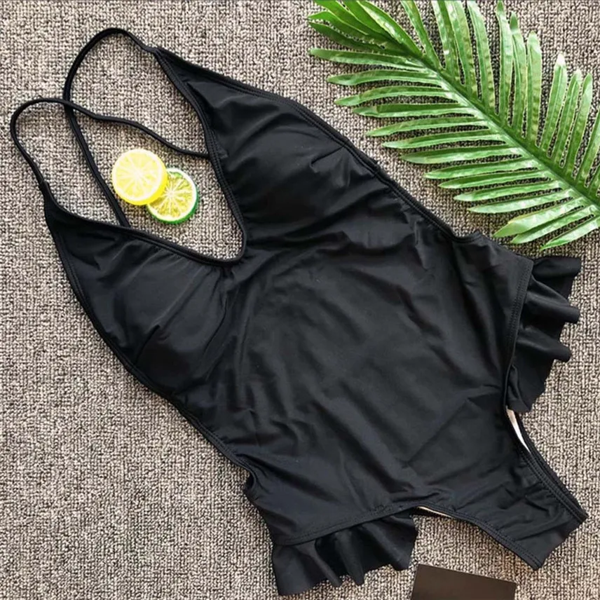 

Women Sexy Ruffles One-Piece Bikini Push-Up Pad Swimwear Swimsuit Beachwear Y*