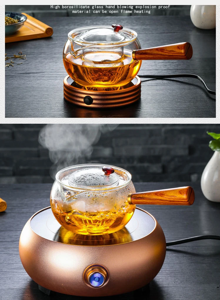 350-500 мл режим S чай ming чайник нагреваемый боросиликатный стеклянный чайник с деревянной ручкой травяной цветочный чайник заварить Пуэр чайная кружка