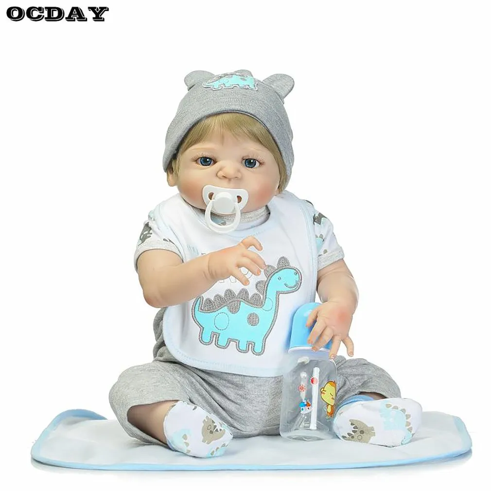 

50/55/56cm Baby Reborn Doll Toy Cloth Body Soft Silicone Vinyl Non-toxic Safety Handmade Lifelike Dolls Girls Playmate Best Gift