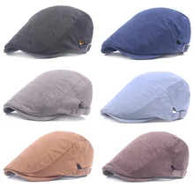 Мужская хлопковая одноцветная полосатая таксистка плюща водительская шляпа Newsboy Гольф-берет, кепка HATCS0506