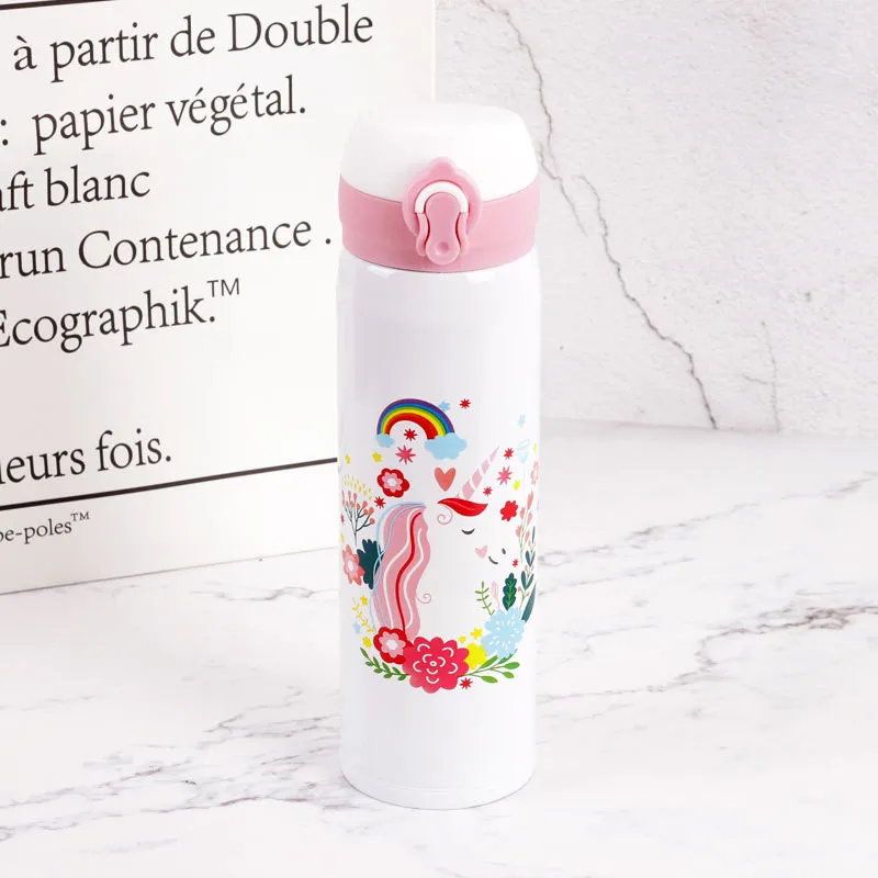 Cute Cartoon Unicorn Vacuum Thermos Stainless Steel Thermocup Travel Thermal Bottle Coffee Cup Insulated Water Bottles6