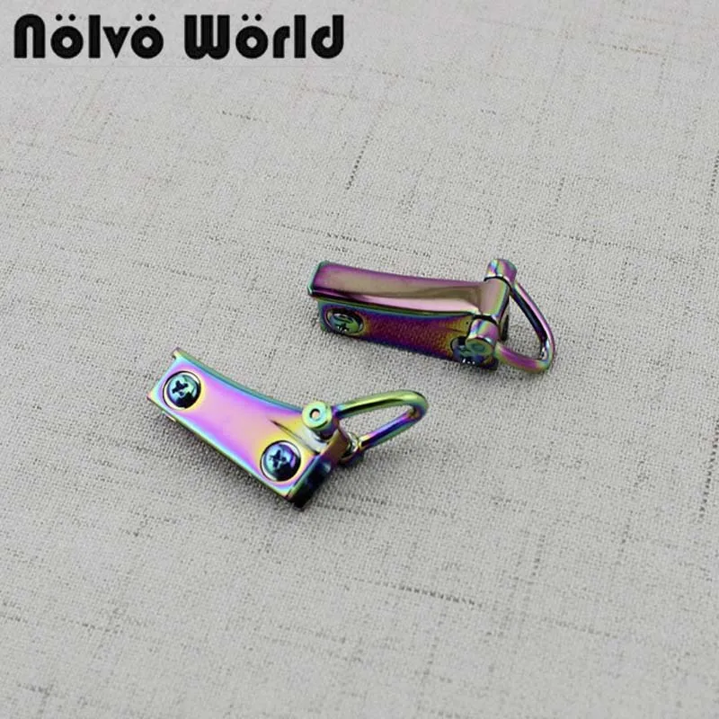 

4-30 pieces,rainbow finish 32*10mm handbag 2 sides clasp,sewing purse gusset hook