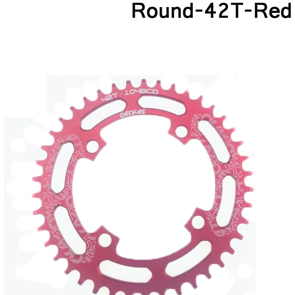 DECKAS 104BCD цепь узкая широкая велосипедная MTB шатун горный велосипед 170 мм кривошипный набор круглая цепь для дорожного велосипеда кольцо 40-52T BB - Цвет: Round-42T-Red